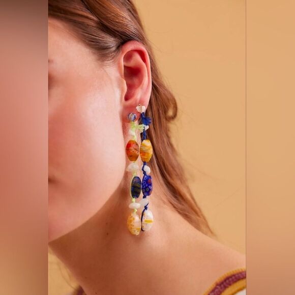 Free People Jewelry - NWT Free People | Ariana Ost Voyage Dangle Earrings, Glass Beads Boho